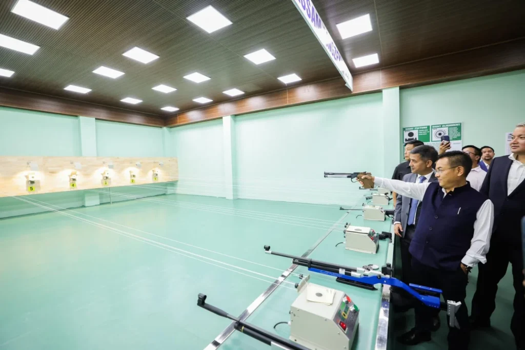 Chief Minister Prem Singh Tamang inaugurating modern STEM laboratory and indoor shooting range at Assam Lingzey School
