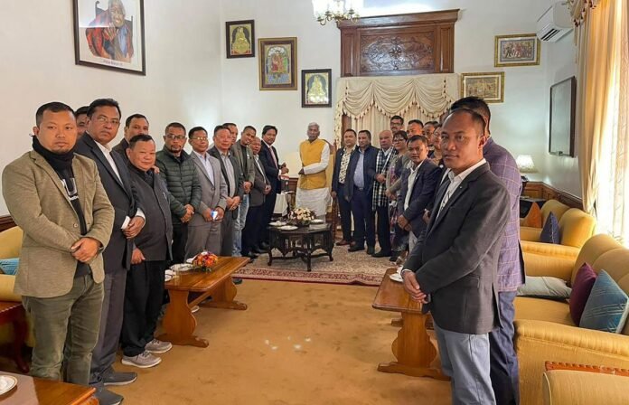 Nagaland Chief Minister Neiphiu Rio and Meghalaya Chief Minister Conrad Sangma supporting the Naga Hostage Release Demand during public statements.