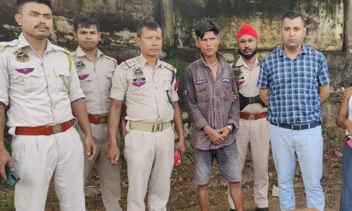 Assam STF officers display seized heroin following the Assam STF Narco Supply operation in Guwahati.