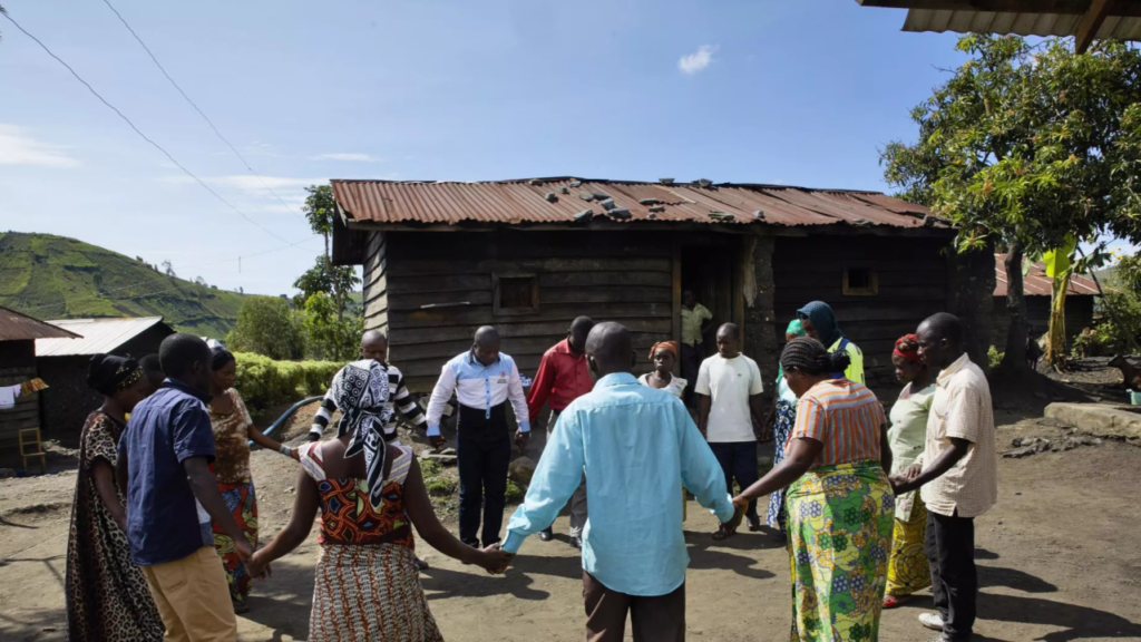 Security forces and local residents participating in community service and peace-building programs to strengthen cooperation and trust.