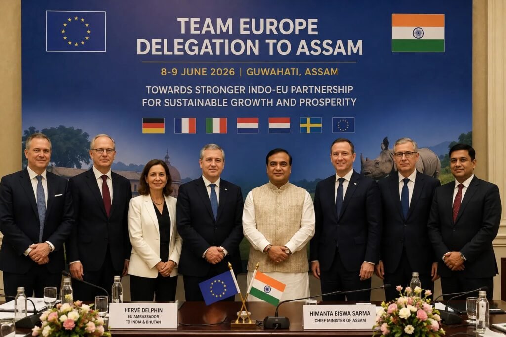 European Union delegation meets officials in Assam during the EU Green Investment Mission focused on green growth and industrial collaboration.