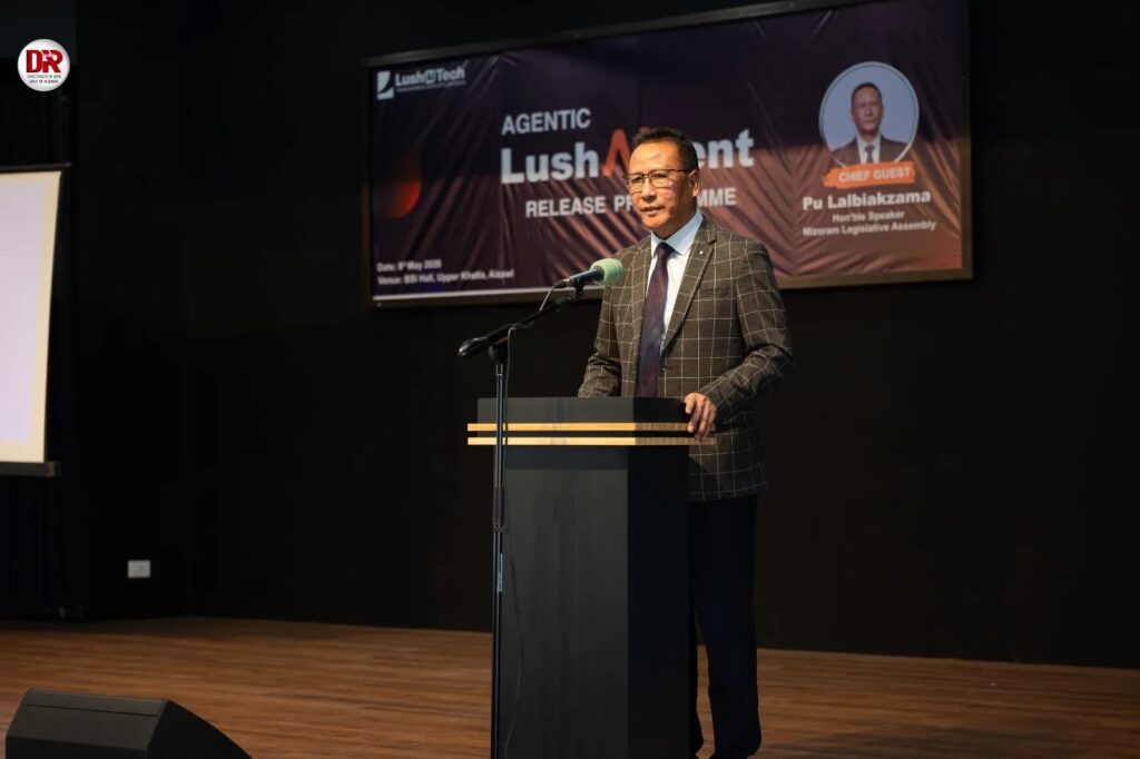 Speaker of the Mizoram Legislative Assembly inaugurating a digital library system equipped with modern research facilities inside the assembly complex.