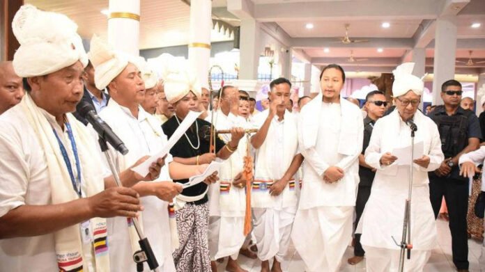 Manipur CM assumes charge as Lainingthou Sanamahi Temple Board president