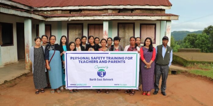 Multi-lingual child safety manuals distributed by the Meghalaya Social Welfare Unit during an awareness campaign.