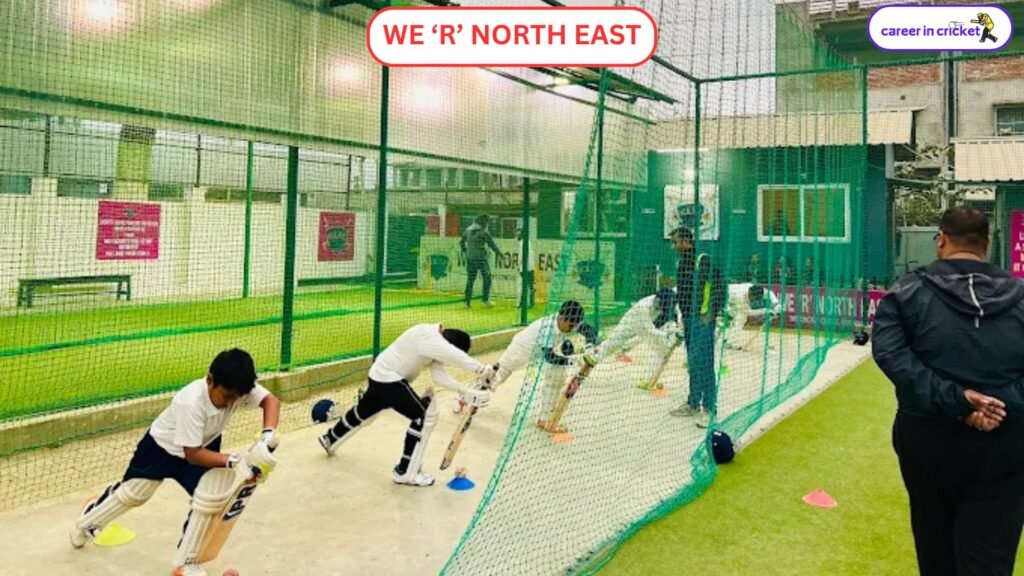 Young cricketers training at a newly established academy under the Northeast cricket development network.