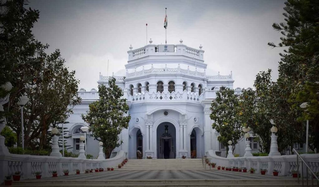 Historic Pushpabanta Palace in Agartala proposed for conversion into a luxury heritage hotel.