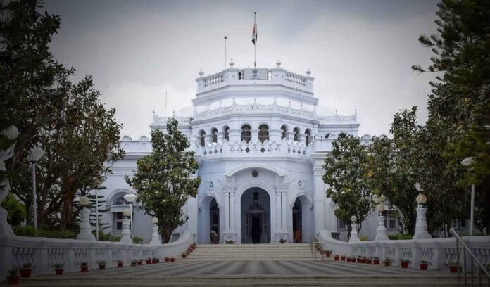 Historic Pushpabanta Palace in Agartala proposed for conversion into a luxury heritage hotel.
