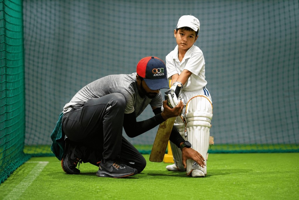 Young cricketers participating in training sessions at a newly launched Northeast cricket academy.