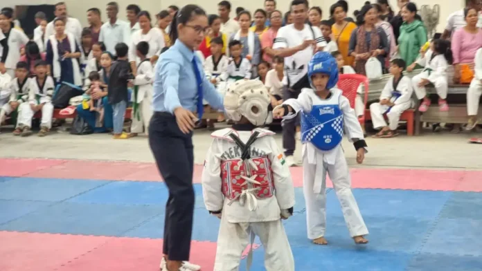 Athletes training in archery and taekwondo at a high-performance sports center in Assam.