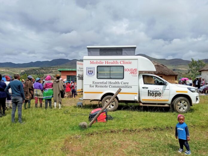 Mobile clinic van providing healthcare services in a remote village in Nagaland’s eastern districts.