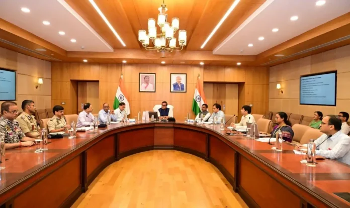Assam Chief Minister Himanta Biswa Sarma reviewing security arrangements with officials ahead of the NEET-UG re-examination scheduled for June 21.
