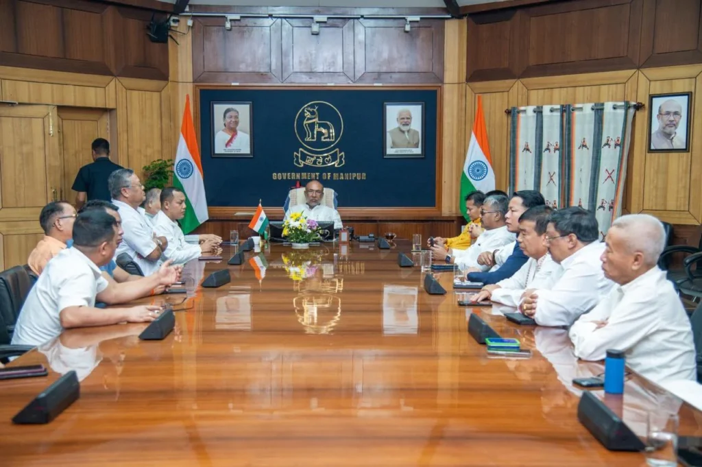 Members of the Native People Committee Manipur attending an apex meeting and discussing the demand for the abrogation of the Suspension of Operation pact.