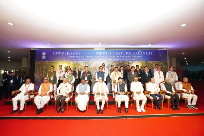 Officials participate in a North Eastern Council session in Shillong where interventions helped revive Mizoram-Tripura boundary negotiations.