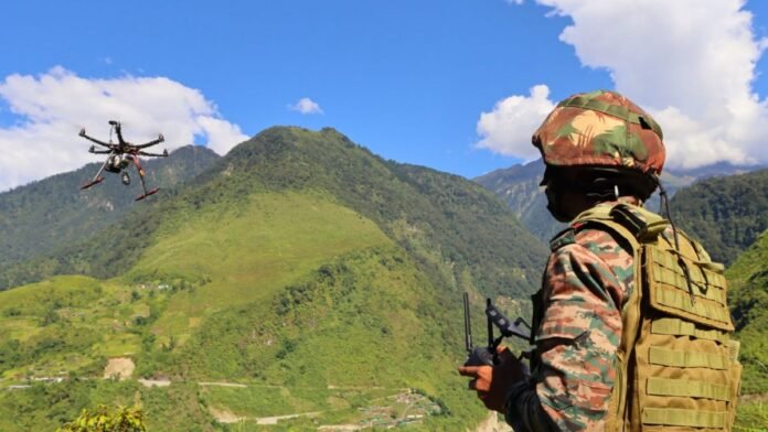 Indian Army personnel conduct routine patrols in the mountainous border region of Arunachal Pradesh while maintaining continuous surveillance.