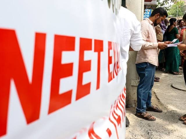Students arrive at a national medical entrance examination center, symbolizing renewed calls for institutional reforms following concerns over the NEET examination's security record.