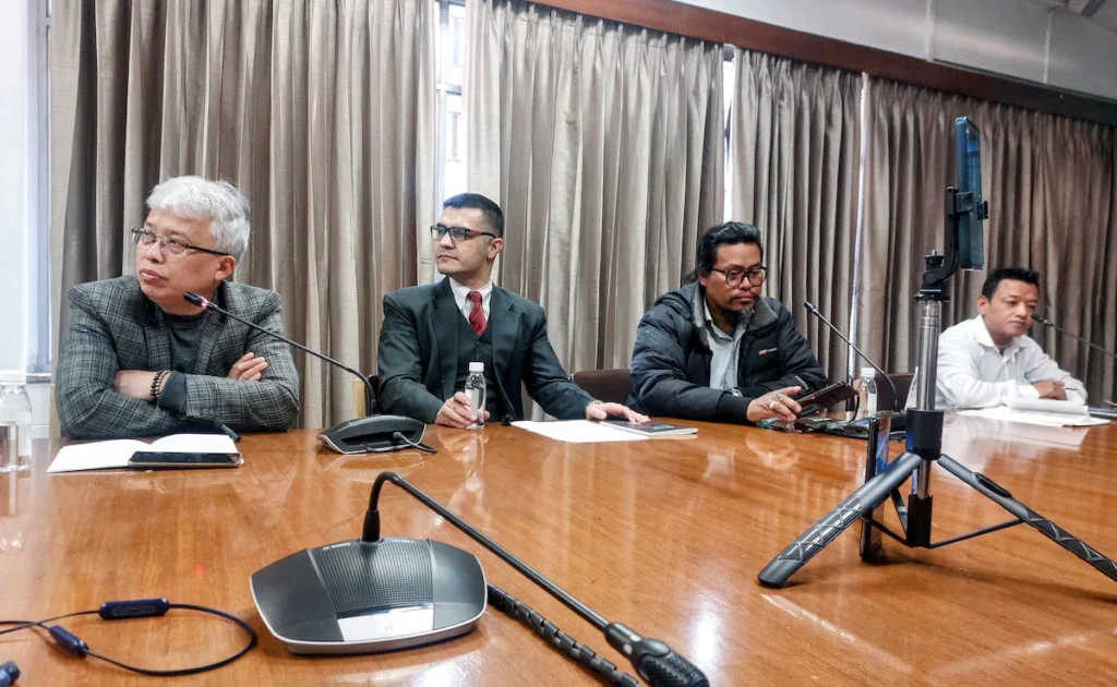 Political leaders address the media during discussions on the Suspension of Operations agreement in Manipur.