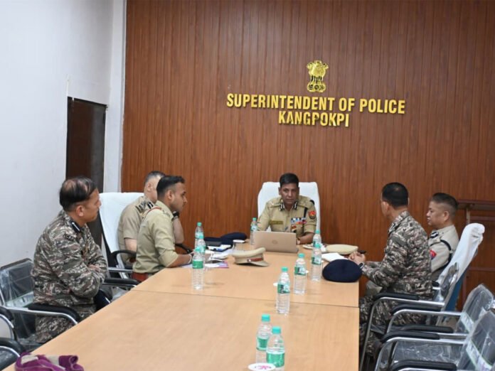 Newly appointed Director General of Police receiving a ceremonial welcome at the police headquarters in Imphal.