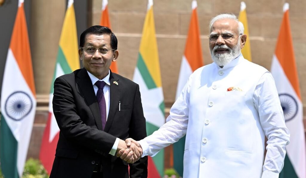 Indian and Myanmar leaders hold bilateral talks focused on border security and regional cooperation.