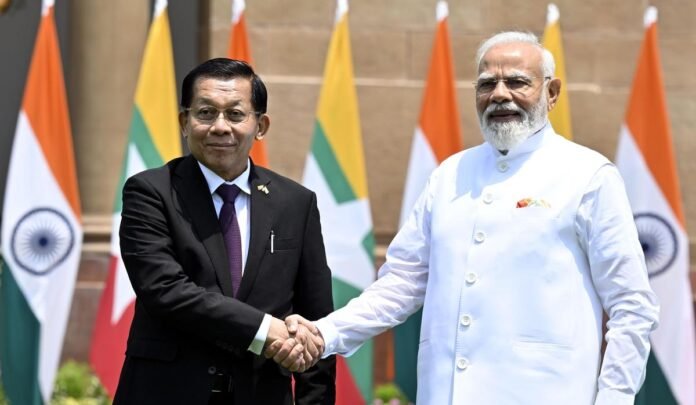 Indian and Myanmar leaders hold bilateral talks focused on border security and regional cooperation.