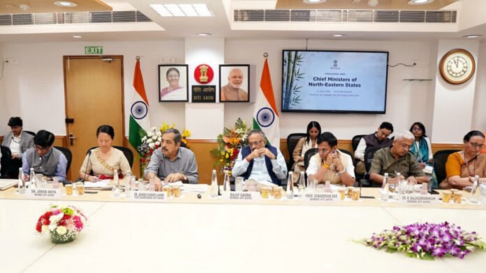 NITI Aayog officials hold a development agenda meeting with Chief Secretaries from all eight Northeast states.