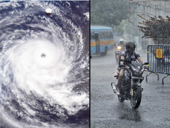 Dense monsoon clouds gather over the Bay of Bengal as an upper-air cyclonic circulation strengthens rainfall across the region.