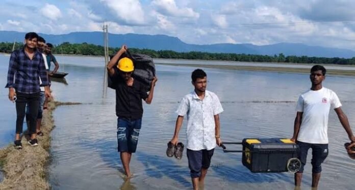 District officials inspect drinking water infrastructure in newly settled Bru migrant colonies as part of ongoing rehabilitation monitoring in Tripura.