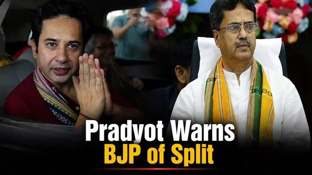 Senior BJP leaders and Pradyot Kishore Debbarma hold high-level Delhi talks over a possible alliance for Tripura tribal council polls.