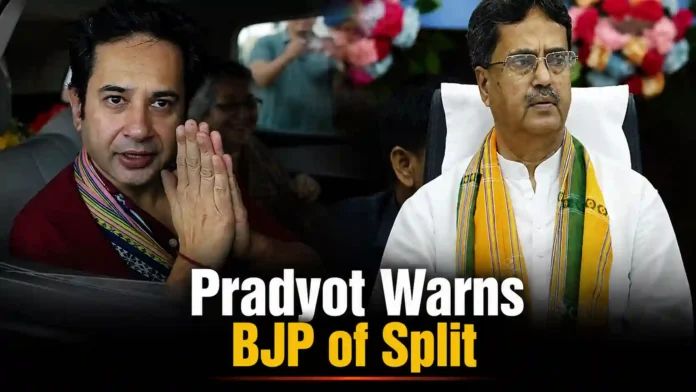 Senior BJP leaders and Pradyot Kishore Debbarma hold high-level Delhi talks over a possible alliance for Tripura tribal council polls.