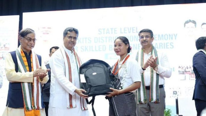 Tripura CM distributes toolkits to trained Bru community members to promote self-employment