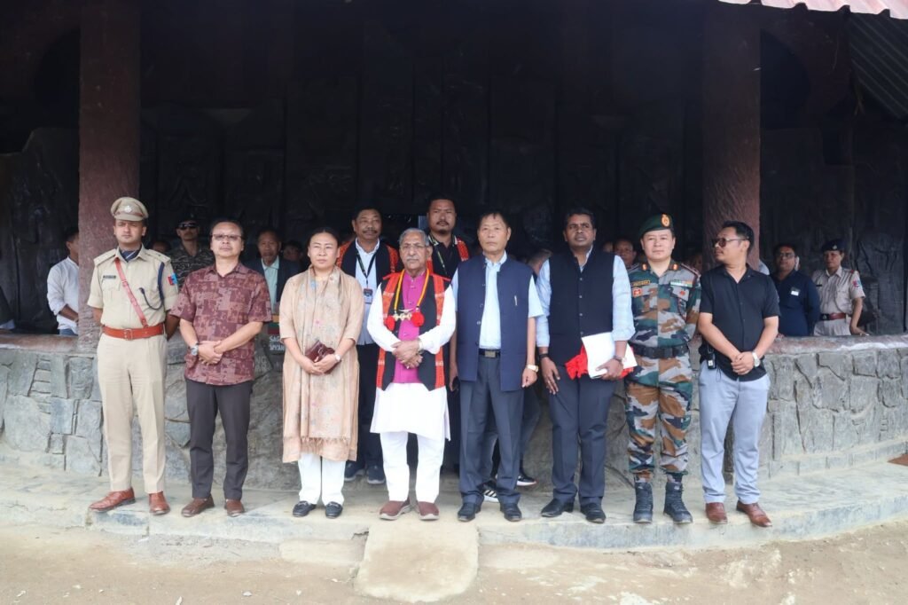 Nagaland Governor Nand Kishore Yadav visits landslide-hit Longwa village in Mon district to assess damage and rehabilitation needs.