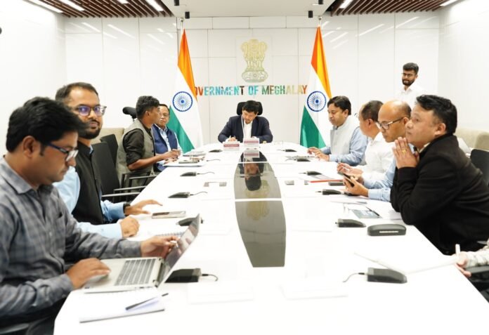 Meghalaya Chief Minister Conrad Sangma reviews Jal Jeevan Mission progress with 322 villages identified for urgent water infrastructure completion.