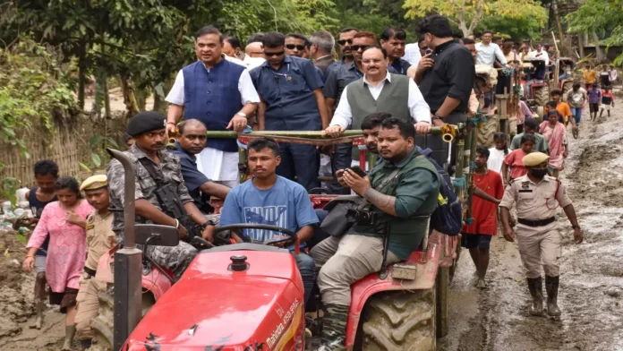 Assam government announces a one-year land tax waiver for residents of flood-hit Sivasagar and Charaideo districts.