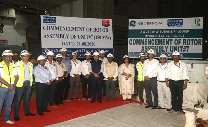 Engineers advance rotor assembly and commissioning work at the 2,000 MW Subansiri Lower Hydroelectric Project