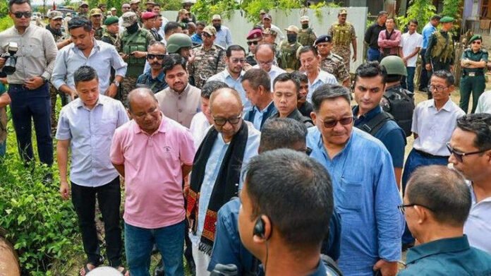 Manipur CM inspects damaged water pipeline at L. Champhai village