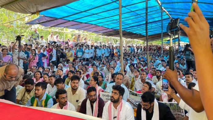 Assam: Upper Assam flood victims stage protest in Guwahati, seek relief and compensation