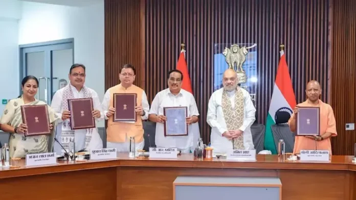 Six North CMs sign Kishau water project pact in Amit Shah’s presence