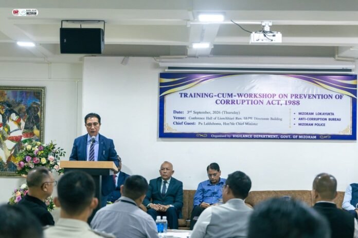 Mizoram Chief Minister Lalduhoma inaugurates a specialised workshop focused on the Prevention of Corruption Act, 1988.