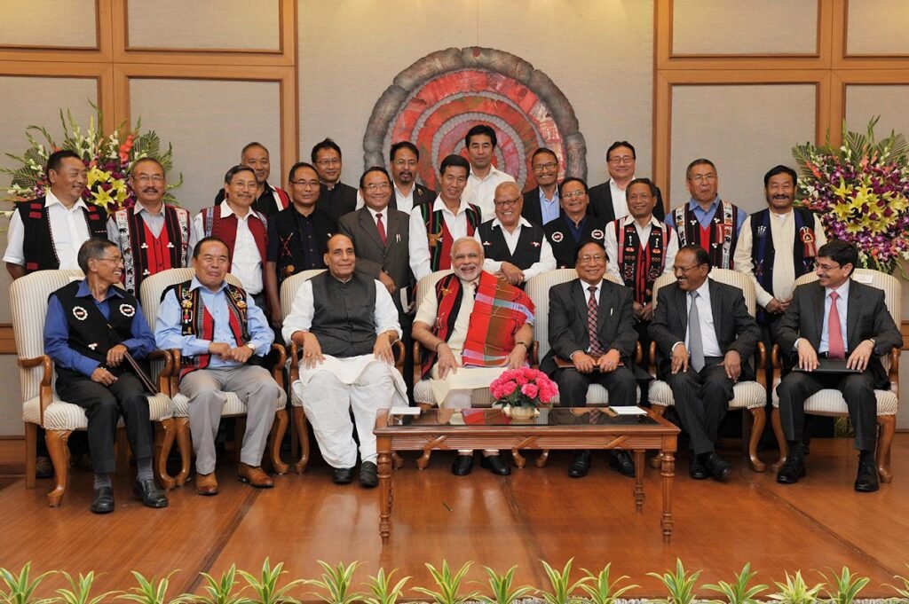 Nagaland government representatives discussing the progress of peace negotiations with Naga political groups.