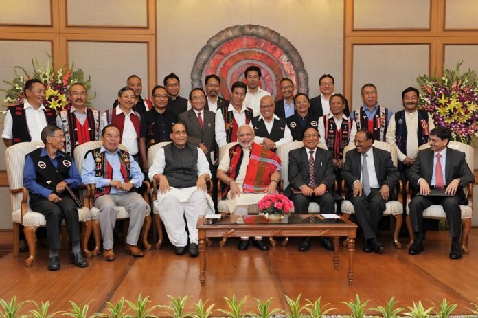 Nagaland government representatives discussing the progress of peace negotiations with Naga political groups.