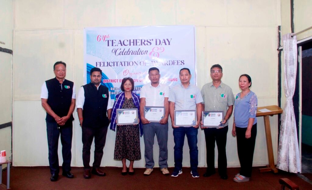 Students and teachers at a school in Nagaland observing a special holiday following Teachers’ Day celebrations.