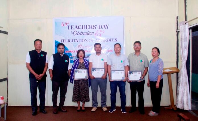 Students and teachers at a school in Nagaland observing a special holiday following Teachers’ Day celebrations.