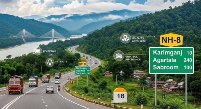 NH-08 highway corridor connecting Agartala, Udaipur and Sabroom in Tripura