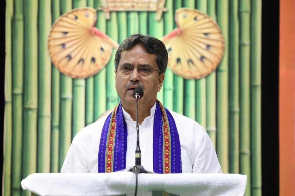 Tripura Chief Minister Dr Manik Saha congratulates NDA candidates after the alliance secures over 90 percent of Village Committee seats