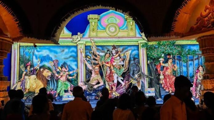Police and authorities preparing security and crowd-management measures around Agartala Durga Puja pandals