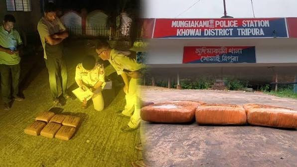 West Agartala Police recover around 193 kg of suspected cannabis from an abandoned vehicle during a night patrol in Colonel Chowmuhani.